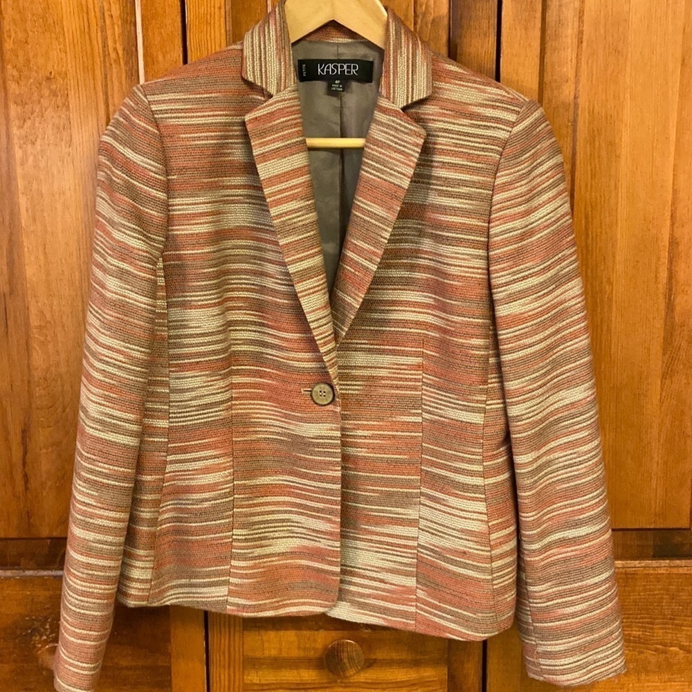 Kasper One Button Notched Collar Blazer/Suit Jacket Autumnal